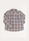 Winchester Check Polo Collar Long Sleeve Shirt in Caramel (3-10yrs) Shirts  from Pepa London US