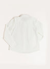 Contrast Button Formal Shirt in White (4-10yrs) Shirts  from Pepa London US