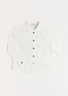 Contrast Button Formal Shirt in White (4-10yrs) Shirts  from Pepa London US