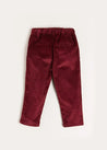 Corduroy Trousers in Burgundy (18mths-4yrs) Trousers  from Pepa London US