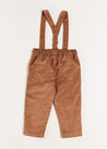 Corduroy Braces Trousers in Caramel (18mths-4yrs) Trousers  from Pepa London US