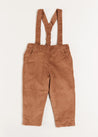 Corduroy Braces Trousers in Caramel (18mths-4yrs) Trousers  from Pepa London US