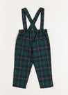 Windsor Tartan Trousers with Braces in Green (18mths-4yrs) Trousers  from Pepa London US