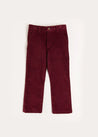 Velvet Formal Trousers in Burgundy (4-10yrs) Trousers  from Pepa London US