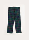 Windsor Tartan Trousers in Green (4-10yrs) Trousers from Pepa London US