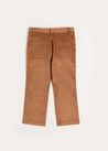 Corduroy Pocket Detail Trousers in Caramel (4-10yrs) Trousers  from Pepa London US