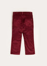 Corduroy Five Pocket Trousers in Burgundy (4-10yrs) Trousers  from Pepa London US