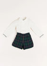 Windsor Tartan Long Sleeve Two Piece Set in Green (18mths-5yrs) Two Piece Set  from Pepa London US