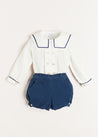 Mariner Collar Long Sleeve Two Piece Set in Blue (12mths-3yrs) Two Piece Set  from Pepa London US