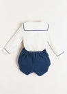 Mariner Collar Long Sleeve Two Piece Set in Blue (12mths-3yrs) Two Piece Set  from Pepa London US