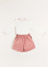 Herringbone Long Sleeve Two Piece Set in Red (18mths-5yrs) Two Piece Set  from Pepa London US