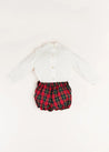 Belgravia Tartan Long Sleeve Two Piece Set in Red (6mths-3yrs) Two Piece Set  from Pepa London US