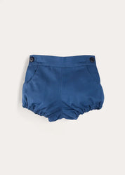 Plain Button Detail Bloomers in Blue (3mths-3yrs) BLOOMER from Pepa London US
