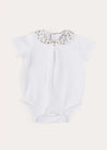 Ellis Short Sleeve Bodysuit with Printed Collar Made with Liberty Fabric (1m-2yrs) TOPS & BODYSUITS from Pepa London US