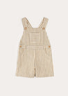 Holland Striped Pocket Front Dungarees in Green (18mths-4yrs) DUNGAREES from Pepa London US