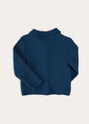 Nautical Boat Embroidery Polo Collar Cardigan in Blue (12mths-6yrs) Knitwear from Pepa London US