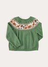 Safari Intarsia Cardigan in Green (6mths-6yrs) Knitwear from Pepa London US