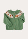 Safari Intarsia Cardigan in Green (6mths-6yrs) Knitwear from Pepa London US