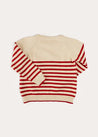 Whale Intarsia Striped Jumper in Red (6mths-6yrs) KNITWEAR from Pepa London US