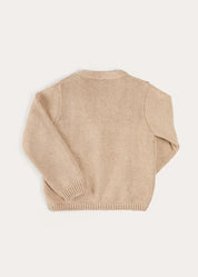 Safari Button Detail Cardigan in Camel (4-10yrs) KNITWEAR from Pepa London US