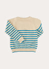 Balloon Intarsia Striped Jumper in Beige (12mths-6yrs) KNITWEAR from Pepa London US