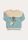 Balloon Intarsia Striped Jumper in Beige (12mths-6yrs) KNITWEAR from Pepa London US