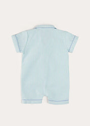 Rochester Striped All-In-One Pyjamas in Green (9mths-2yrs) ALL-IN-ONES from Pepa London US