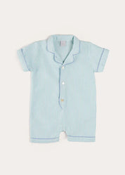 Rochester Striped All-In-One Pyjamas in Green (9mths-2yrs) ALL-IN-ONES from Pepa London US