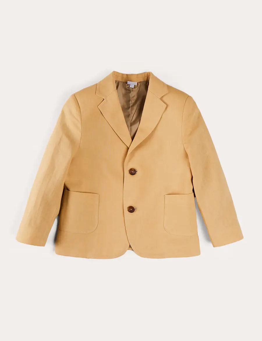 Plain Light Linen Blazer in Beige (4-10yrs) COATS from Pepa London US