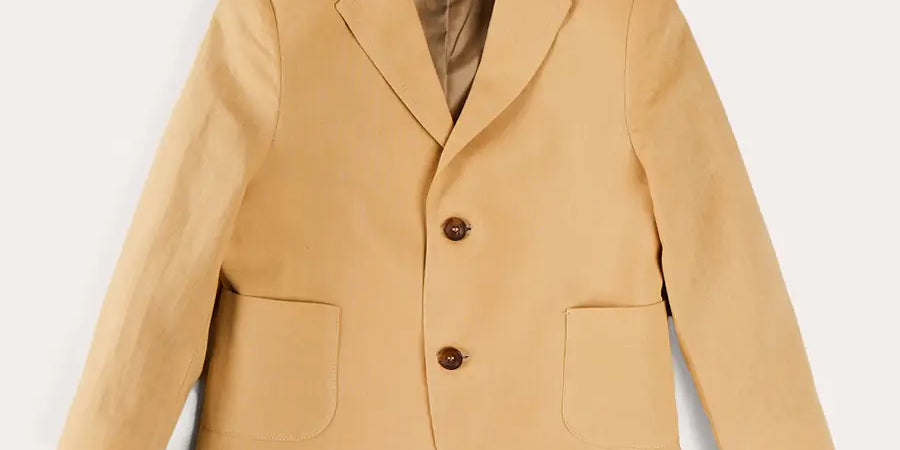 Plain Light Linen Blazer in Beige (4-10yrs) COATS from Pepa London US