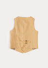 Plain Light Linen Vest in Beige (4-10yrs) TOPS & BODYSUITS from Pepa London US