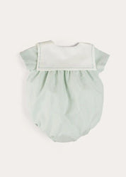 Pembridge Striped Plane Embroidery Short Sleeve Romper in Green (3mths-2yrs) ROMPERS from Pepa London US