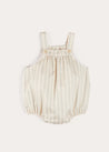 Brompton Stripe Romper in Beige (3mths-2yrs) ROMPERS from Pepa London US