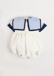 The Royal Mariner Romper in White (6mths-3yrs) Rompers from Pepa London US