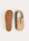 Suede Lace-Up Shoes in Beige (24-35EU) SHOES from Pepa London US