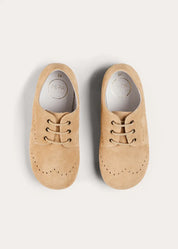 Suede Lace-Up Shoes in Beige (24-35EU) SHOES from Pepa London US