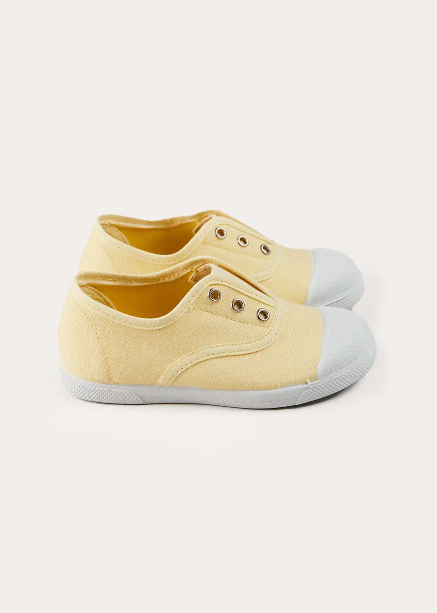 Canvas Plimsolls in Cream (20-35EU) SHOES from Pepa London US