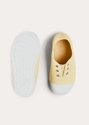 Canvas Plimsolls in Cream (20-35EU) SHOES from Pepa London US
