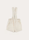 Brompton Striped Shorts With Braces in Beige (12mths-4yrs) SHORTS from Pepa London US