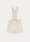 Brompton Striped Shorts With Braces in Beige (12mths-4yrs) SHORTS from Pepa London US