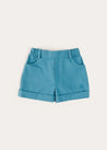 Plain Elasticated Shorts in Blue (12mths-4yrs) SHORTS from Pepa London US