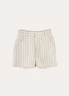 Brompton Striped Shorts in Beige (4-10yrs) SHORTS from Pepa London US