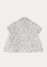 Ellis Liberty Print Hand Smocked Short Sleeve Shirt in Blue (6mths-4yrs) SHIRTS from Pepa London US