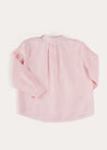 Hertford Striped Mao Collar Long Sleeve Shirt in Coral (12mths-10yrs) SHIRTS from Pepa London US