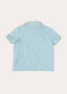 Peter Pan Collar Trim Detail Short Sleeve Shirt in Blue (12mths-5yrs) SHIRTS from Pepa London US