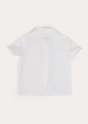 Peter Pan Collar Trim Detail Short Sleeve Shirt in White (12mths-5yrs) SHIRTS from Pepa London US