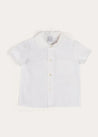 Peter Pan Collar Trim Detail Short Sleeve Shirt in White (12mths-5yrs) SHIRTS from Pepa London US