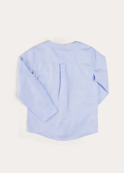 Plain Mao Collar Long Sleeve Shirt in Blue (4-10yrs) SHIRTS from Pepa London US