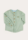 Plain Mao Collar Long Sleeve Shirt in Green (12mths-10yrs) SHIRTS from Pepa London US