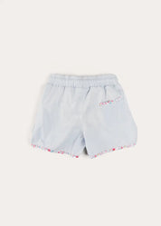 Striped Contrast Trim Swim Shorts in Blue (2-10yrs) SWIMWEAR from Pepa London US